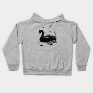 Wonderful black swan with dark mermaid Kids Hoodie